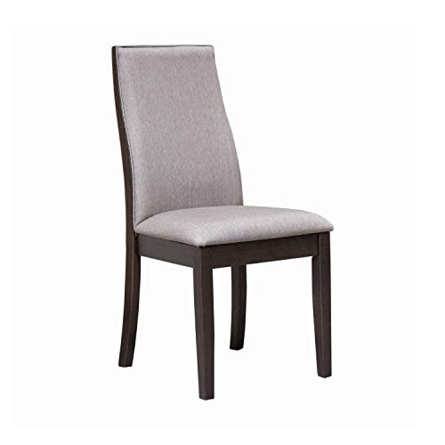 Coaster Furniture 106583 Upholstered Grey and Espresso Set of 2 Side Chair, 19" d x 23.25" w x 38.5" h