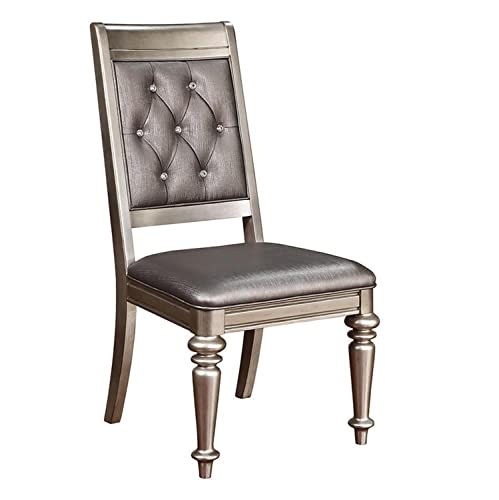 Coaster Furniture 106472 Danette Upholstered Side Chairs with Tufted Back Metallic Platinum 2-side chairs