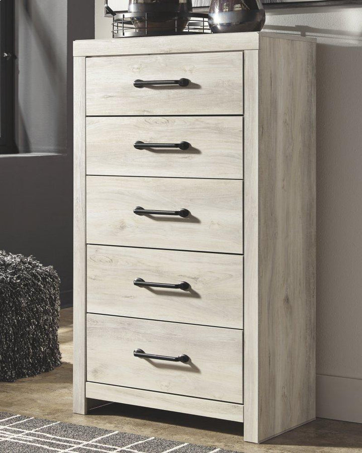 ASHLEY FURNITURE PKG002955 Twin Panel Headboard With Mirrored Dresser, Chest and Nightstand