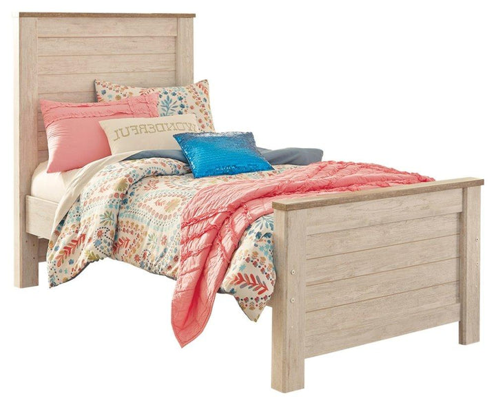 ASHLEY FURNITURE PKG004476 Twin Panel Bed With Mirrored Dresser, Chest and 2 Nightstands