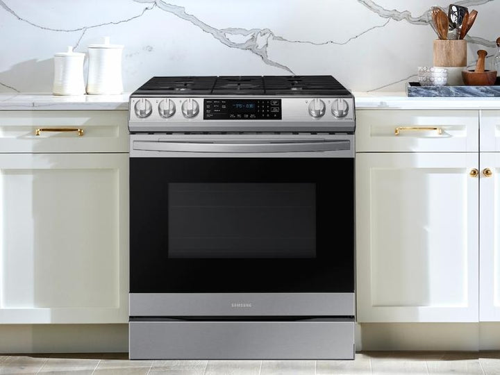 SAMSUNG NX60T8511SS 6.0 cu. ft. Smart Slide-in Gas Range with Air Fry in Stainless Steel