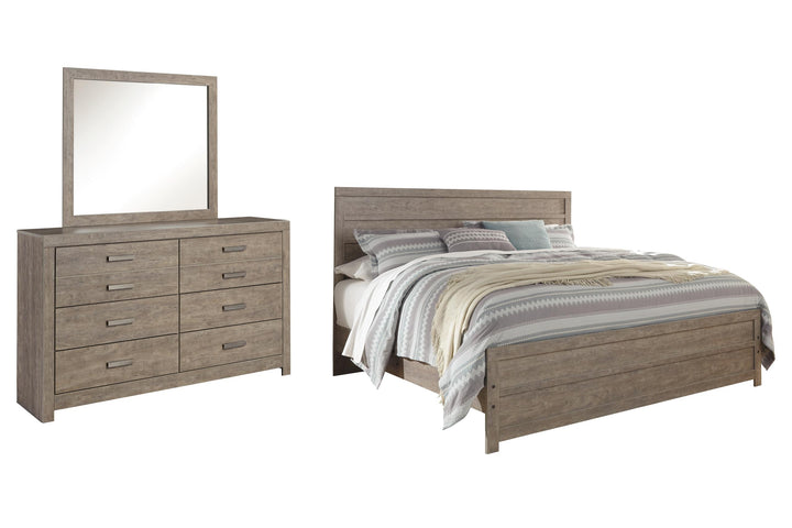 ASHLEY FURNITURE PKG011528 King Panel Bed With Mirrored Dresser