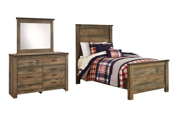 ASHLEY FURNITURE B446B4 Trinell Twin Panel Bed With Mirrored Dresser