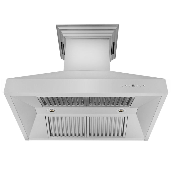 ZLINE KITCHEN AND BATH 667CRNBT30 ZLINE Ducted Vent Wall Mount Range Hood in Stainless Steel with Built-in CrownSound TM Bluetooth Speakers Size: 30 Inch