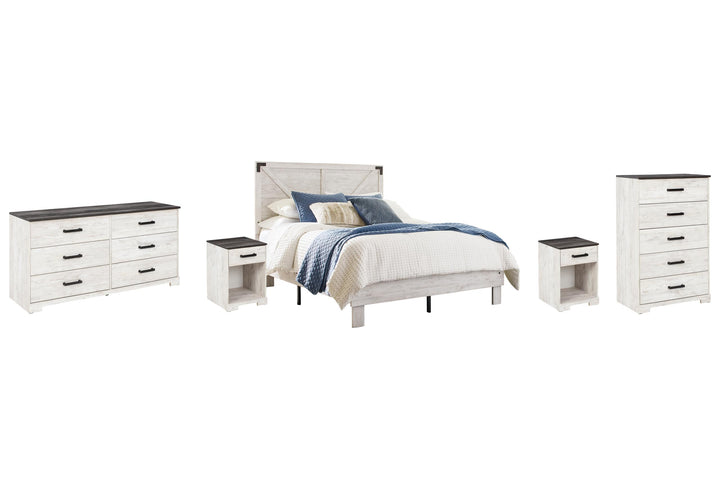 ASHLEY FURNITURE PKG009339 Queen Platform Bed With Dresser, Chest and 2 Nightstands