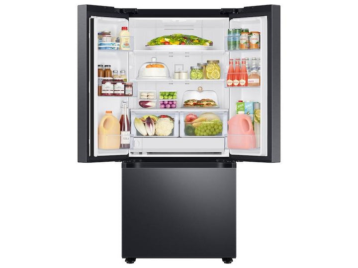 SAMSUNG RF22A4221SG 22 cu. ft. Smart 3-Door French Door Refrigerator with External Water Dispenser in Fingerprint Resistant Black Stainless Steel