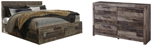 ASHLEY FURNITURE PKG003285 King Panel Bed With 2 Storage Drawers With Dresser