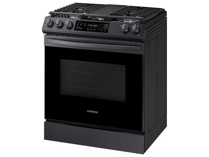 SAMSUNG NX60T8311SG 6.0 cu. ft. Smart Slide-in Gas Range with Convection in Black Stainless Steel