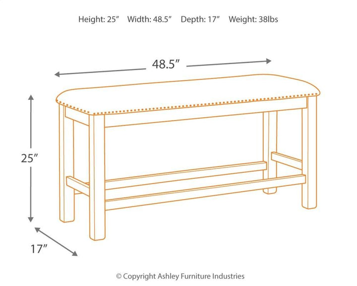 ASHLEY FURNITURE D631D3 Moriville Counter Height Dining Table With 4 Barstools and Bench