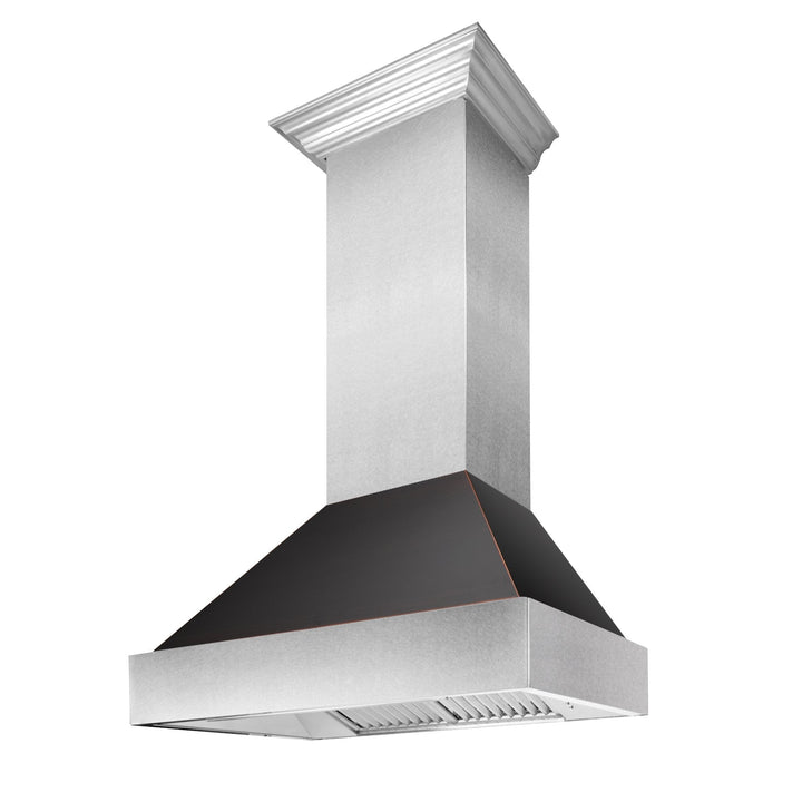 ZLINE KITCHEN AND BATH 8654ORB30 ZLINE Ducted ZLINE DuraSnow Stainless Steel R Range Hood with Oil Rubbed Bronze Shell Size: 30 Inch