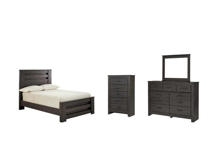 ASHLEY FURNITURE PKG004020 Full Panel Bed With Mirrored Dresser and Chest