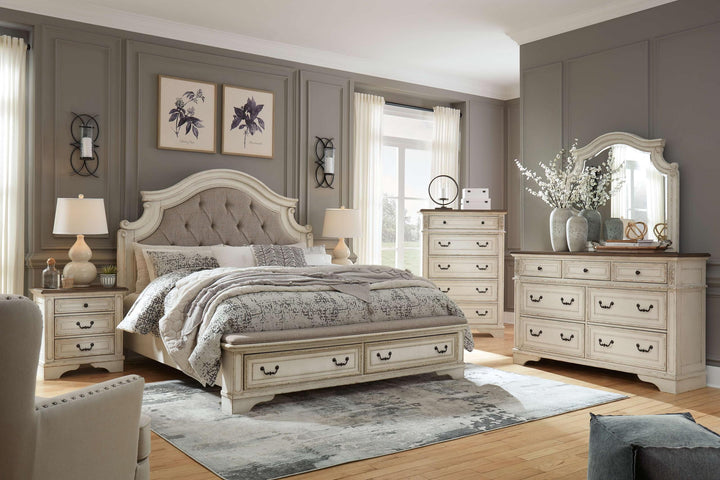 ASHLEY FURNITURE PKG012188 California King Upholstered Bed With 2 Nightstands