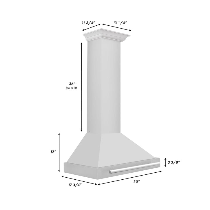 ZLINE KITCHEN AND BATH KB4STX30 ZLINE 30" Stainless Steel Range Hood with Stainless Steel Handle