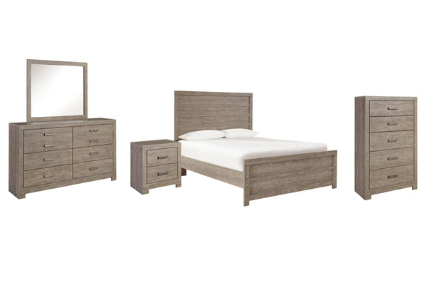 ASHLEY FURNITURE PKG002425 Full Panel Bed With Mirrored Dresser, Chest and Nightstand