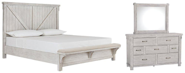 ASHLEY FURNITURE PKG006730 King Panel Bed With Mirrored Dresser