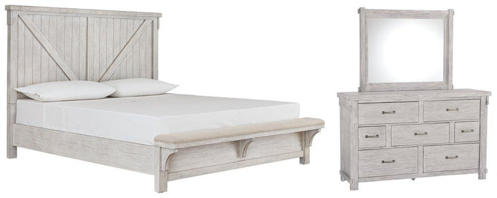 ASHLEY FURNITURE PKG006730 King Panel Bed With Mirrored Dresser