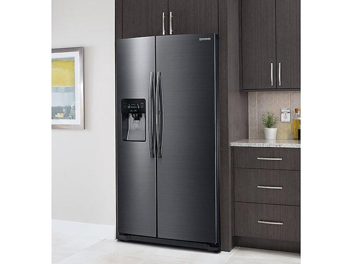 SAMSUNG RH25H5611SG 25 cu. ft. Food ShowCase Side-by-Side Refrigerator with Metal Cooling in Black Stainless Steel