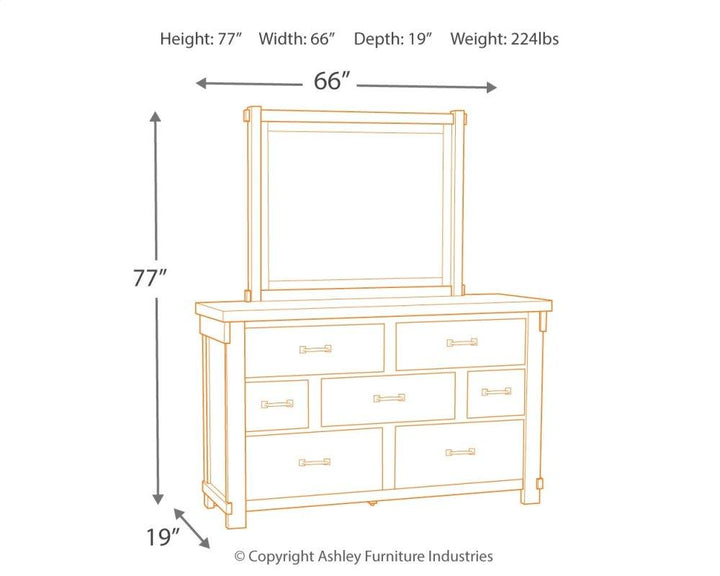 ASHLEY FURNITURE PKG006730 King Panel Bed With Mirrored Dresser