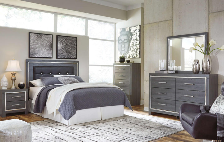 ASHLEY FURNITURE PKG003486 Queen/full Upholstered Panel Headboard With Mirrored Dresser