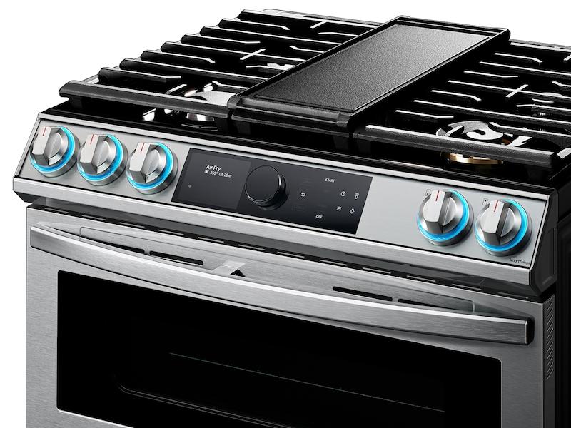 SAMSUNG NY63T8751SS 6.3 cu. ft. Flex Duo TM Front Control Slide-in Dual Fuel Range with Smart Dial, Air Fry, and Wi-Fi in Stainless Steel