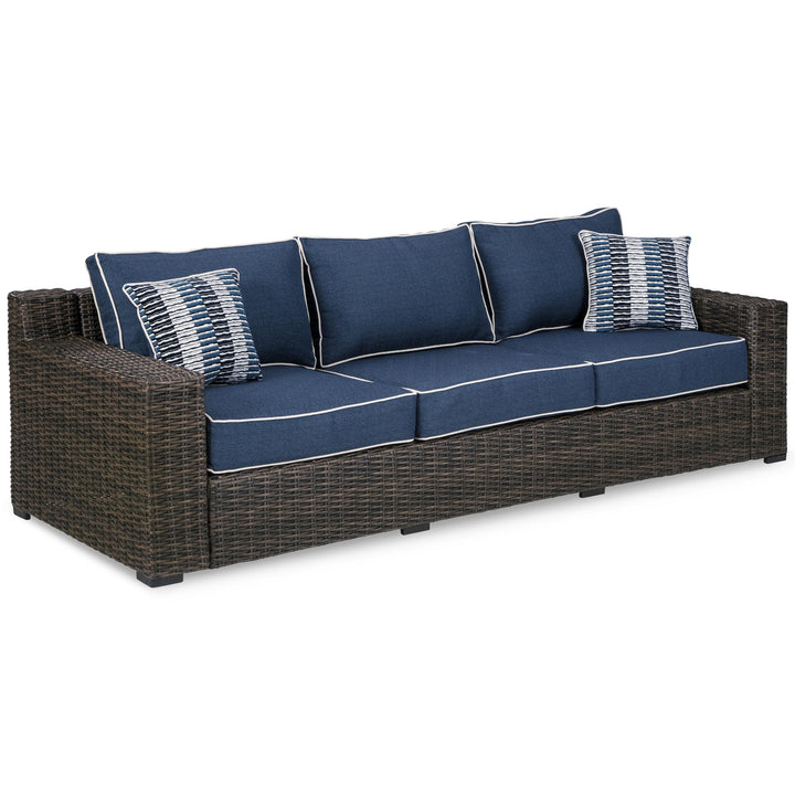 ASHLEY FURNITURE PKG014576 Outdoor Sofa and 2 Lounge Chairs With Coffee Table and 2 End Tables