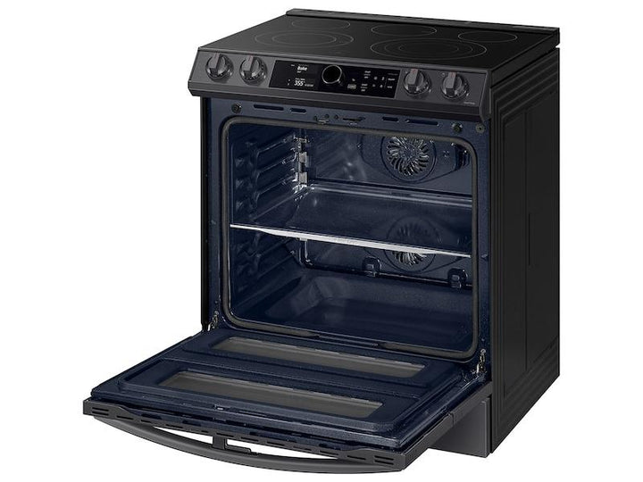 SAMSUNG NE63T8751SG 6.3 cu ft. Smart Slide-in Electric Range with Smart Dial, Air Fry, & Flex Duo TM in Black Stainless Steel