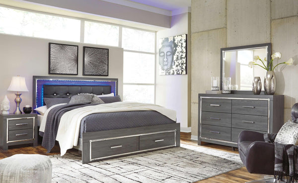 ASHLEY FURNITURE PKG003589 King Panel Bed With 2 Storage Drawers With Mirrored Dresser