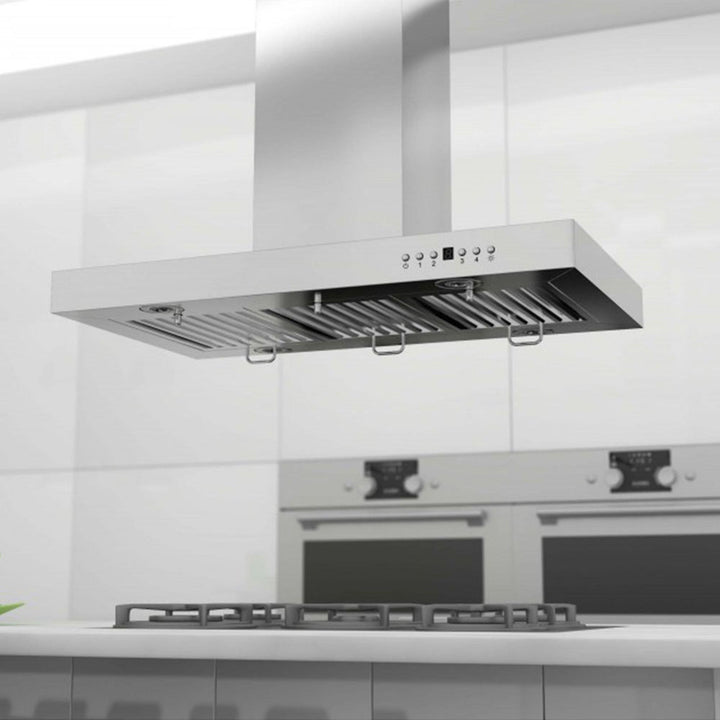 ZLINE KITCHEN AND BATH KE2I30 ZLINE Convertible Vent Island Mount Range Hood in Stainless Steel Size: 30 inch