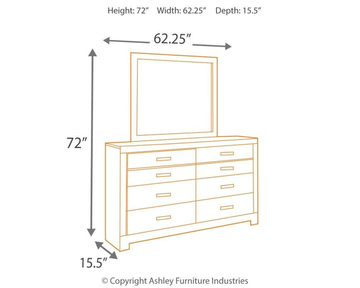 ASHLEY FURNITURE PKG002411 Queen/full Panel Headboard With Mirrored Dresser and 2 Nightstands