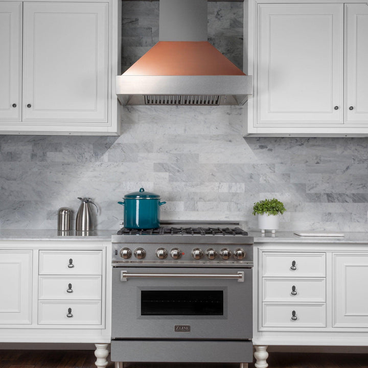 ZLINE KITCHEN AND BATH 8654C30 ZLINE Ducted ZLINE DuraSnow Stainless Steel R Range Hood with Copper Shell Size: 30 Inch