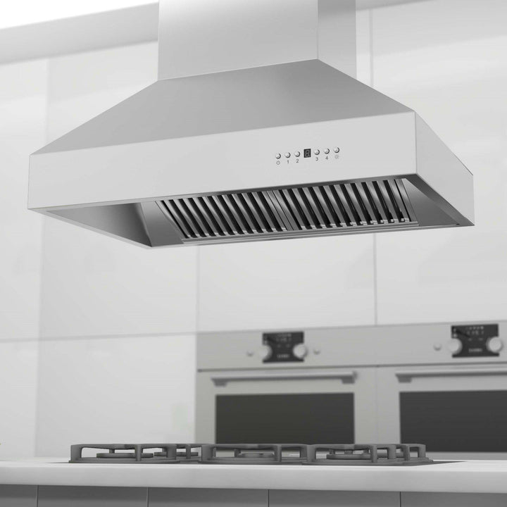 ZLINE KITCHEN AND BATH 697I36 ZLINE Ducted Island Mount Range Hood in Stainless Steel Size: 36 Inch