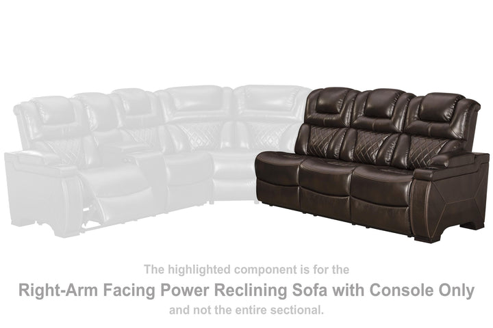 ASHLEY FURNITURE 7540708 Warnerton Right-arm Facing Power Reclining Sofa With Console