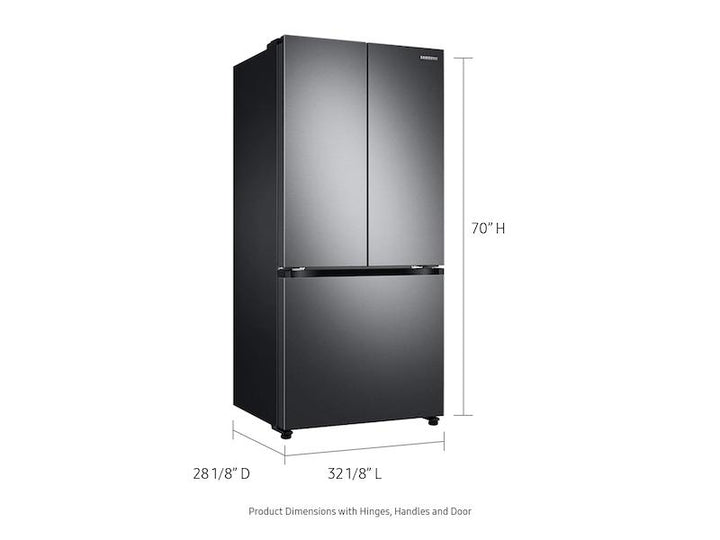 SAMSUNG RF18A5101SG 18 cu. ft. Smart Counter Depth 3-Door French Door Refrigerator in Black Stainless Steel