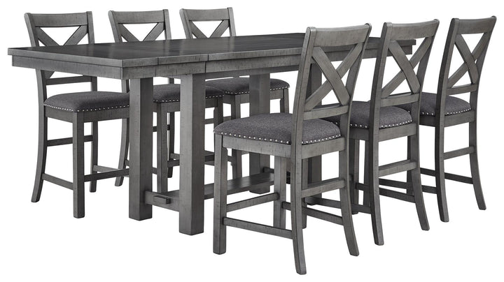 ASHLEY FURNITURE PKG010493 Counter Height Dining Table and 6 Barstools