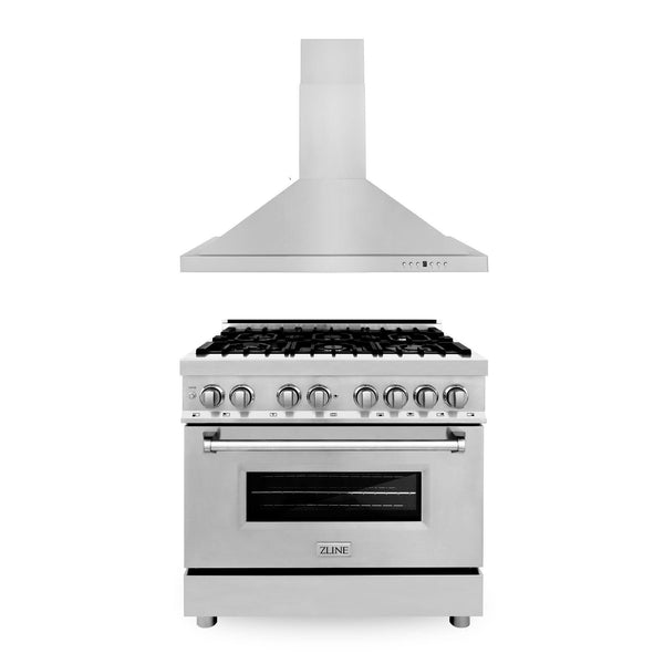 ZLINE KITCHEN AND BATH 2KPRARH36 ZLINE 36" Kitchen Package with Stainless Steel Dual Fuel Range and Convertible Vent Range Hood