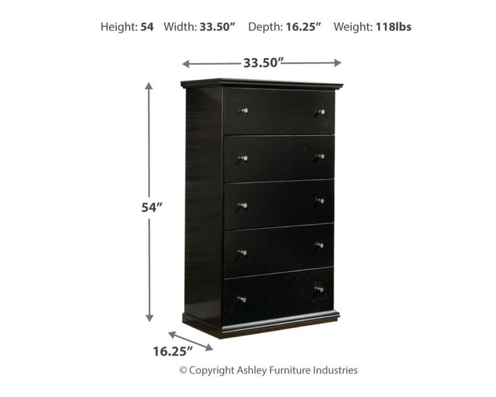 ASHLEY FURNITURE PKG007406 Twin Panel Headboard With Mirrored Dresser and Chest