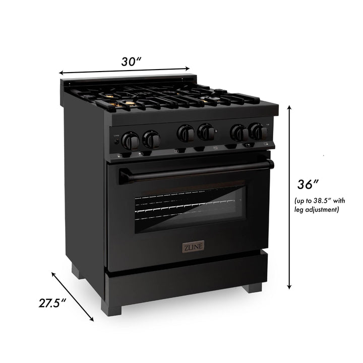 ZLINE KITCHEN AND BATH RGB48 ZLINE 48" 6.0 cu. ft. Range with Gas Stove and Gas Oven in Black Stainless Steel