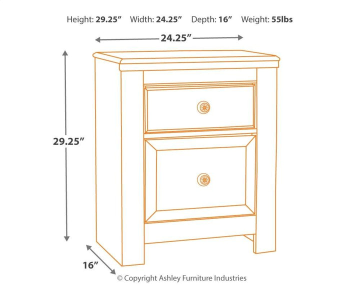 ASHLEY FURNITURE PKG007420 Twin Panel Bed With Mirrored Dresser and 2 Nightstands