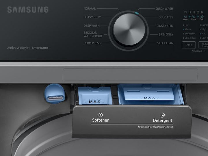 SAMSUNG WA44A3405AP 4.4 cu. ft. Top Load Washer with ActiveWave TM Agitator and Active WaterJet in Platinum