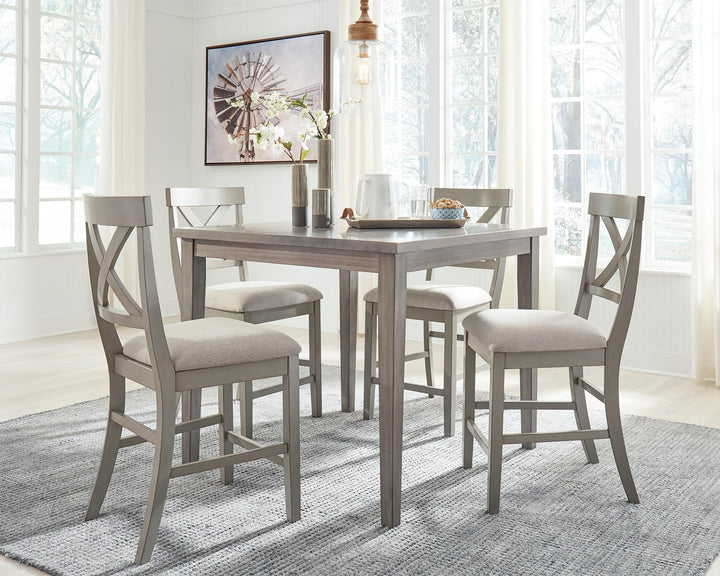 ASHLEY FURNITURE PKG002385 Counter Height Dining Table and 4 Barstools