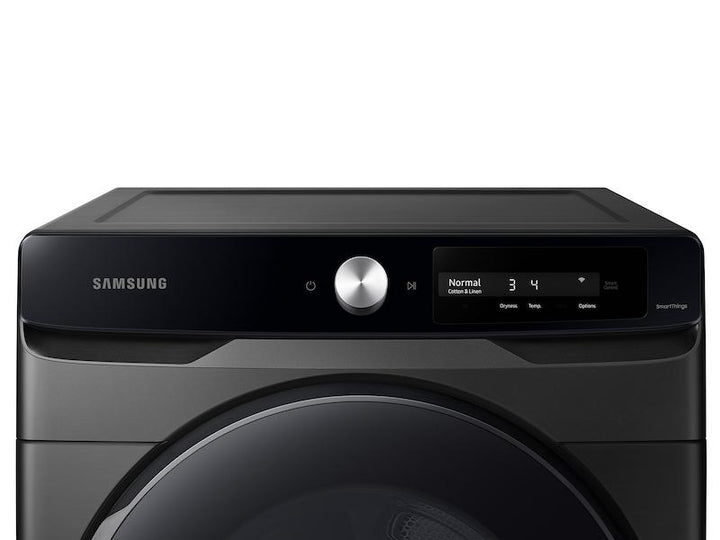 SAMSUNG DVE45A6400V 7.5 cu. ft. Smart Dial Electric Dryer with Super Speed Dry in Brushed Black