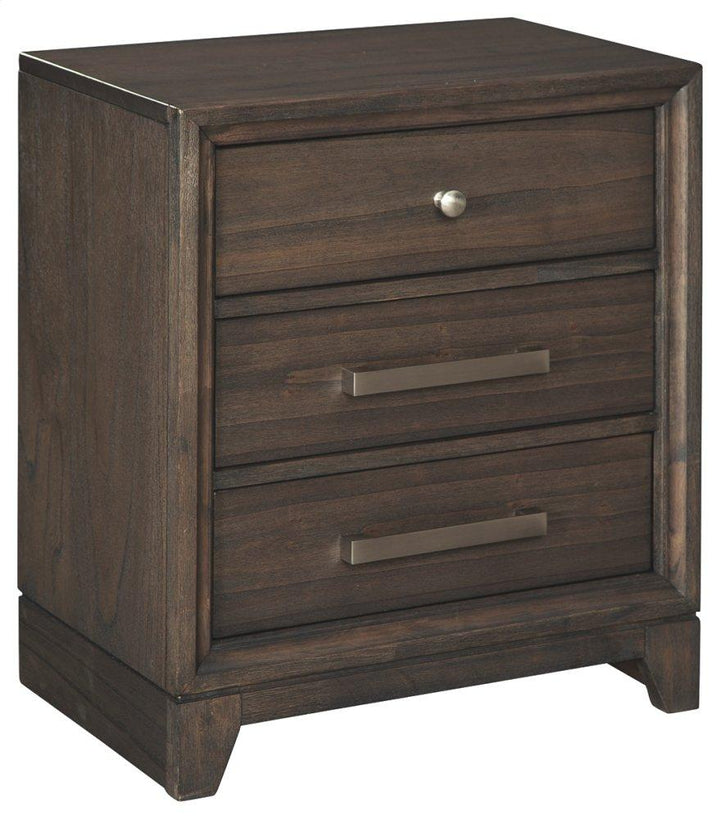 ASHLEY FURNITURE PKG014090 Queen Panel Bed With 2 Storage Drawers With Mirrored Dresser and Nightstand