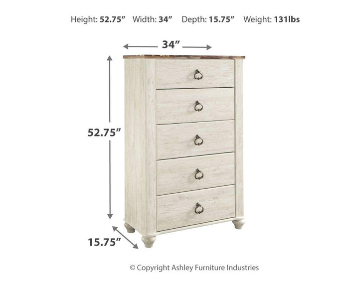 ASHLEY FURNITURE PKG004379 Twin Panel Headboard With Mirrored Dresser and Chest