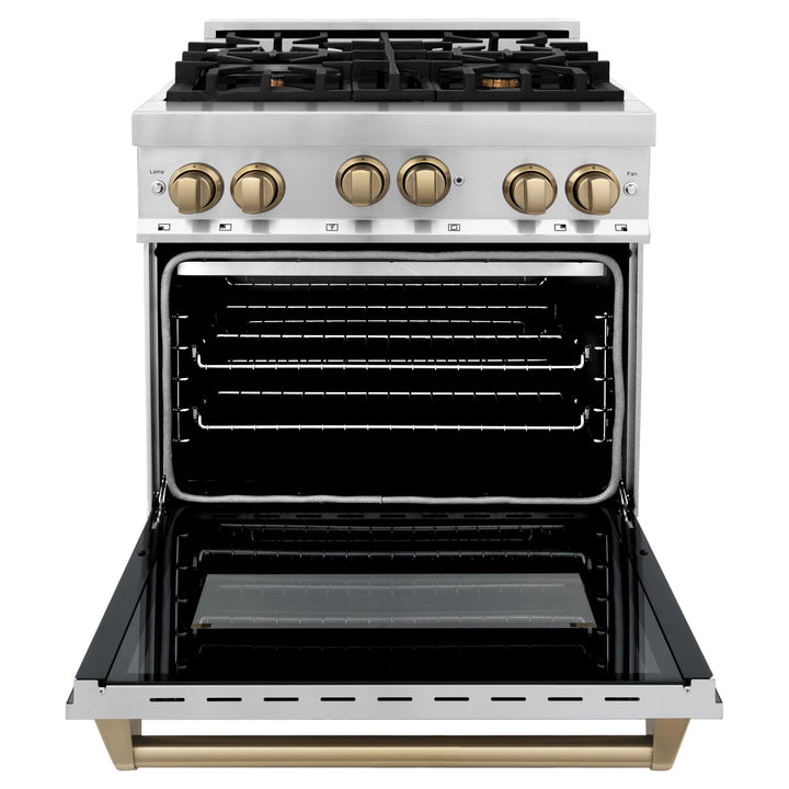 ZLINE KITCHEN AND BATH RGZ30MB ZLINE Autograph Edition 30" 4.0 cu. ft. Range with Gas Stove and Gas Oven in Stainless Steel with Accents Color: Matte Black