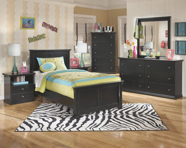 ASHLEY FURNITURE PKG002719 Twin Panel Bed With Mirrored Dresser, Chest and Nightstand