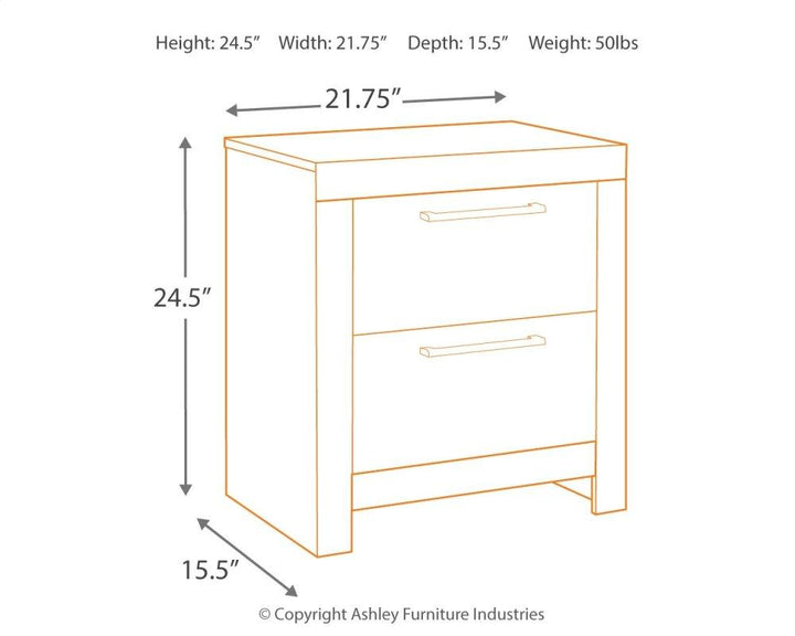 ASHLEY FURNITURE PKG014073 King Panel Bed With 2 Storage Drawers With Mirrored Dresser and Nightstand