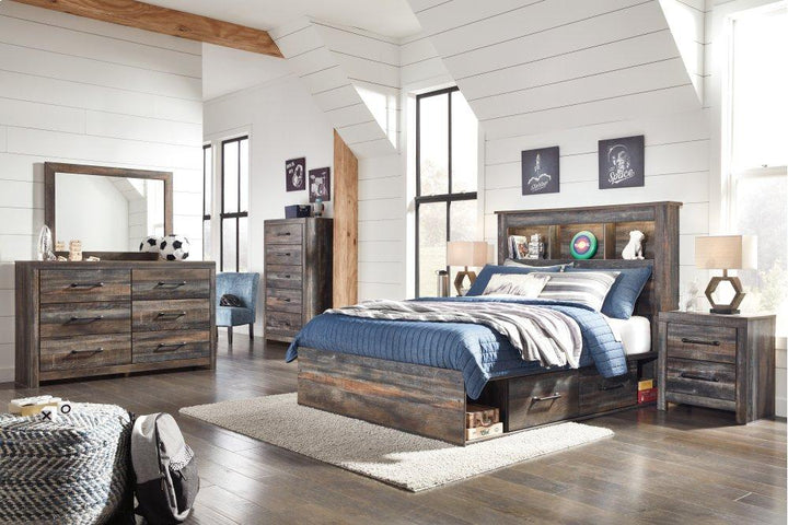 ASHLEY FURNITURE B211B44 Drystan Full Bookcase Bed With 2 Storage Drawers