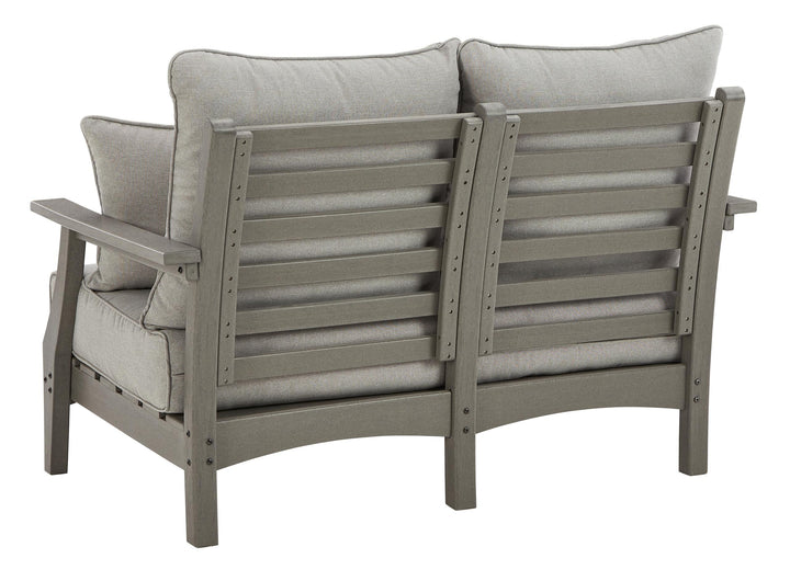 ASHLEY FURNITURE PKG011422 Outdoor Sofa and Loveseat With 2 Lounge Chairs and End Table