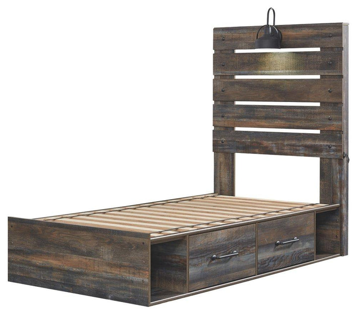 ASHLEY FURNITURE B211B8 Drystan Twin Panel Bed With 2 Storage Drawers