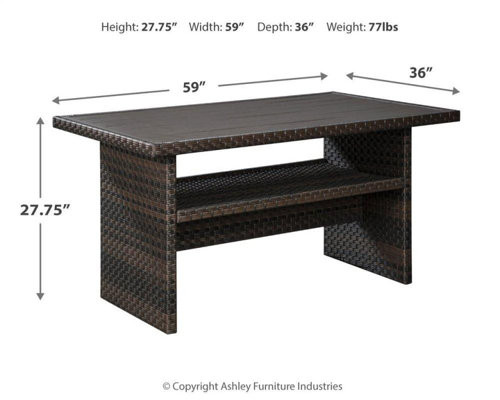 ASHLEY FURNITURE PKG014433 3-piece Outdoor Sectional With Chair and Coffee Table